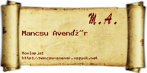 Mancsu Avenár névjegykártya